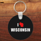 I Liebe Wisconsin Schlüsselanhänger (Vorderseite)