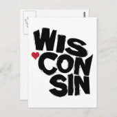 I Liebe Wisconsin Staat Karte (Vorne/Hinten)