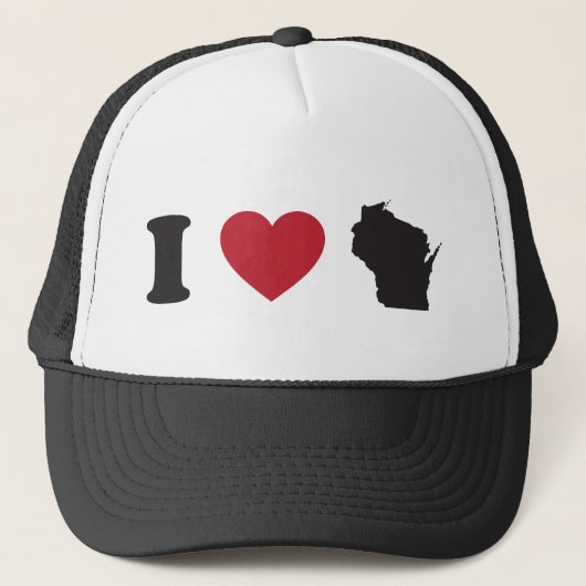 I Liebe Wisconsin Truckerkappe (Vorderseite)