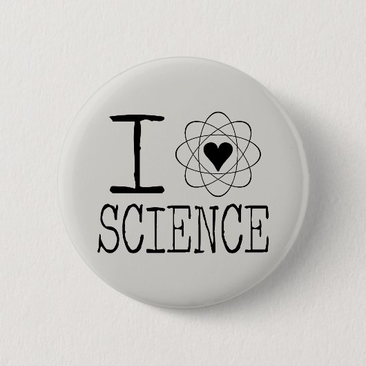 I Liebe-Wissenschaft Pinback Knopf Button (Vorderseite)