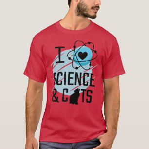 I Liebe Wissenschaft und Katzen Katze Lover Funny  T-Shirt