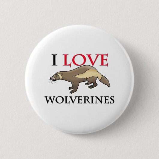 I Liebe Wolverines Button (Vorderseite)