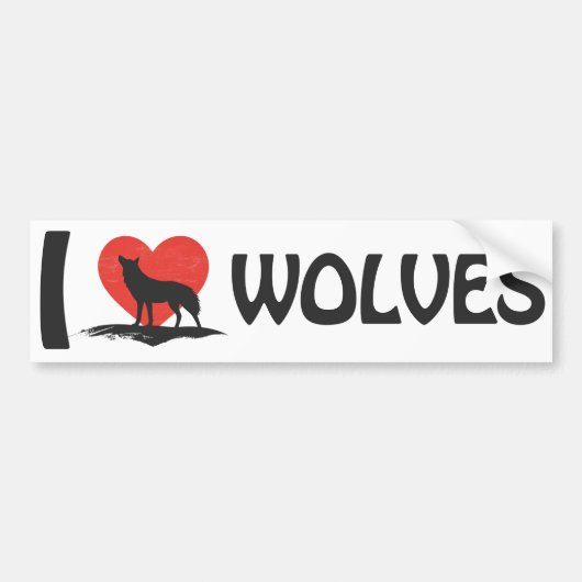 I Liebe Wolves Autoaufkleber (Vorne)