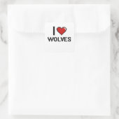 I Liebe Wolves Digital Design Quadratischer Aufkleber (Tasche)