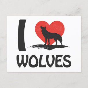 I Liebe Wolves Postkarte