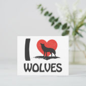 I Liebe Wolves Postkarte (Stehend Vorderseite)