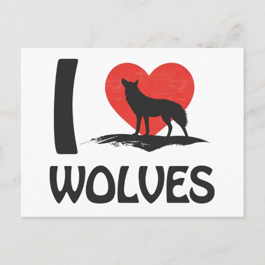 I Liebe Wolves Postkarte (Vorderseite)