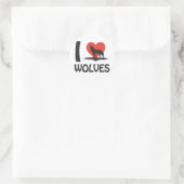 I Liebe Wolves Runder Aufkleber (Tasche)