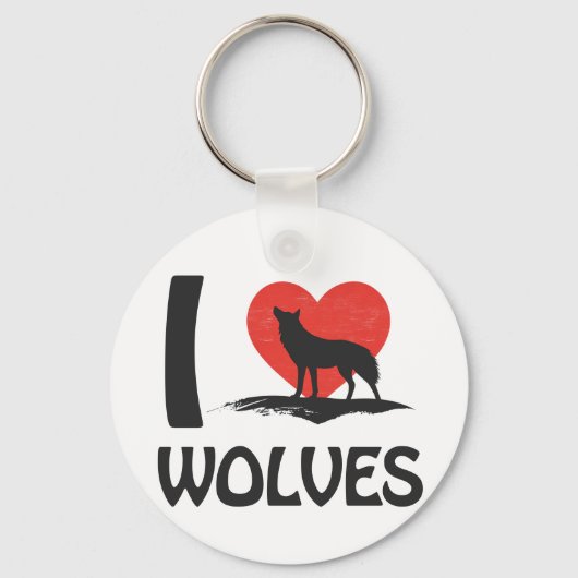 I Liebe Wolves Schlüsselanhänger (Vorderseite)