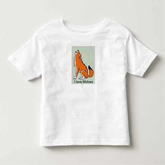 I Liebe WOLVES - Tiergrafik - wild lebende Tiere Kleinkind T-shirt (Vorderseite)