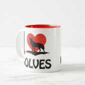 I Liebe Wolves Zweifarbige Tasse (Vorderseite Links)