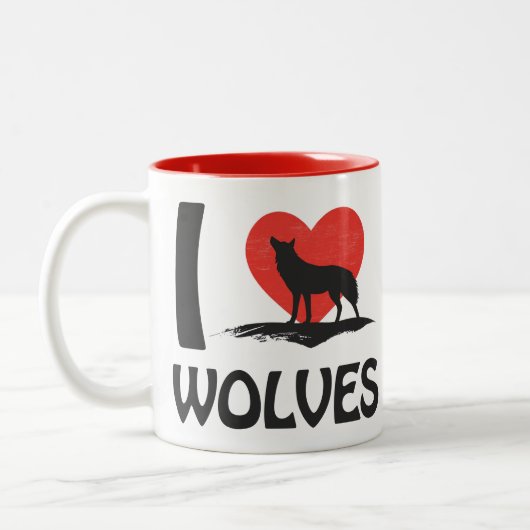 I Liebe Wolves Zweifarbige Tasse (Links)