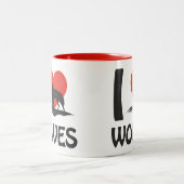I Liebe Wolves Zweifarbige Tasse (Mittel)