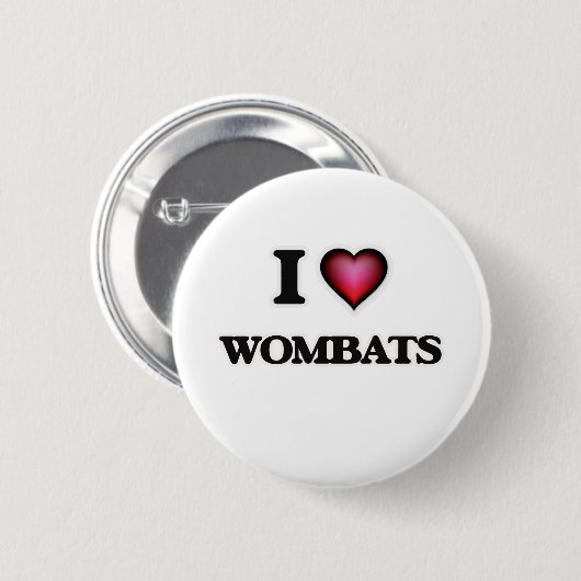 I Liebe Wombats Button (Vorne & Hinten)