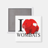 I Liebe Wombats-Magnete Magnet (Vorderseite/Rückseite)