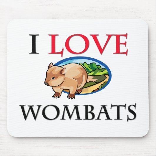 I Liebe Wombats Mousepad (Vorne)