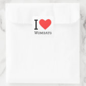 I Liebe Wombats Quadratischer Aufkleber (Tasche)