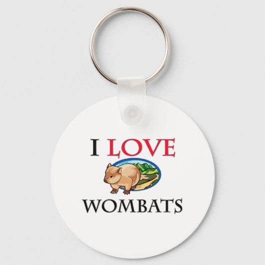 I Liebe Wombats Schlüsselanhänger (Vorderseite)