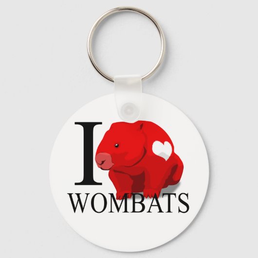 I Liebe Wombats Schlüsselanhänger (Vorderseite)