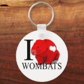 I Liebe Wombats Schlüsselanhänger (Vorderseite)
