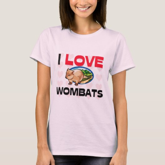 I Liebe Wombats T-Shirt (Vorderseite)