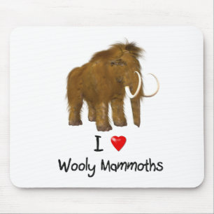 "I Liebe Wooly Mammoths" Wolle Mammoth Mousepad
