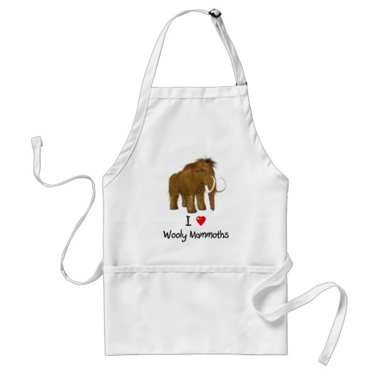 "I Liebe Wooly Mammoths" Wolle Mammoth Schürze (Vorne)