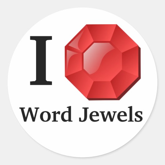 I Liebe Word Jewels Stickers (Vorderseite)