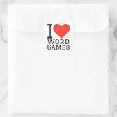 I Liebe Wortspiele Quadratischer Aufkleber (Tasche)