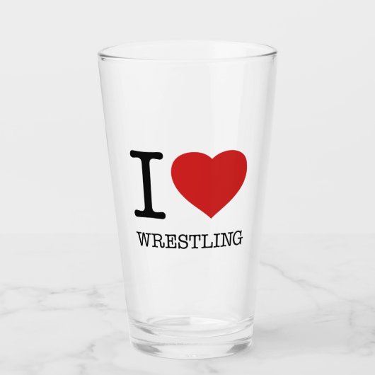 I LIEBE WRESTLING GLAS (Vorderseite)