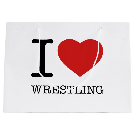I LIEBE WRESTLING GROßE GESCHENKTÜTE (Vorderseite)