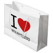 I LIEBE WRESTLING GROßE GESCHENKTÜTE (Vorderseite Schrägansicht)