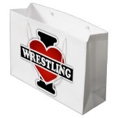 I Liebe-Wrestling Große Geschenktüte (Rückseite Schrägansicht)