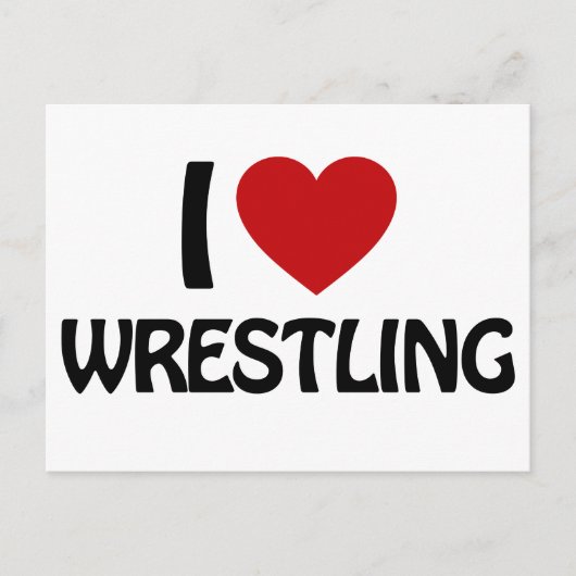 I LIEBE WRESTLING POSTKARTE (Vorderseite)