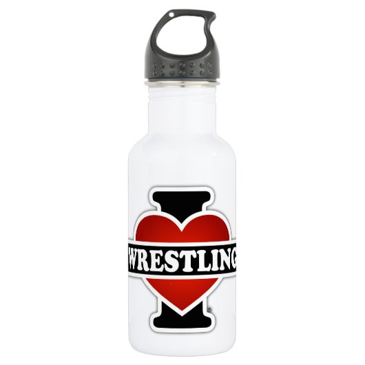 I Liebe-Wrestling Trinkflasche (Vorderseite)
