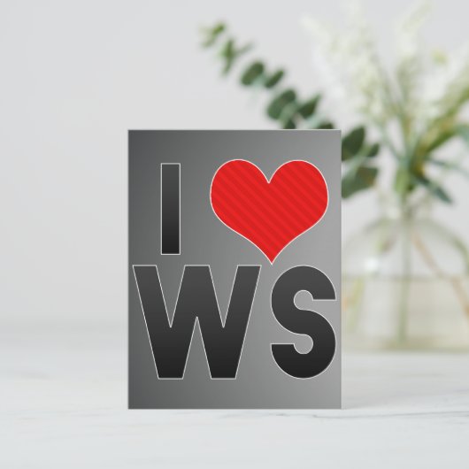 I Liebe WS Postkarte (Stehend Vorderseite)