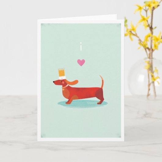 I Liebe Wursthunde Karte (Gelbe Blume)