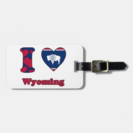 I Liebe Wyoming Gepäckanhänger (Vorderseite horizontal)