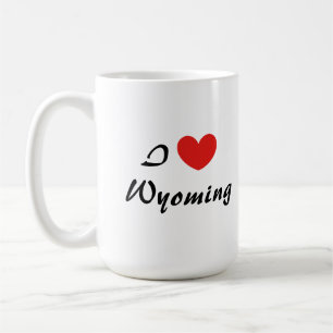 I Liebe Wyoming Heart Typografy Coffee Tasse