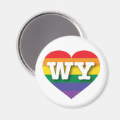I Liebe Wyoming Rainbow Heart Magnet (Vorderseite/Rückseite)