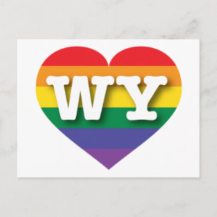 I Liebe Wyoming Rainbow Heart Postkarte
