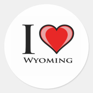 I Liebe Wyoming Runder Aufkleber