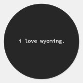 I Liebe Wyoming Runder Aufkleber (Vorderseite)