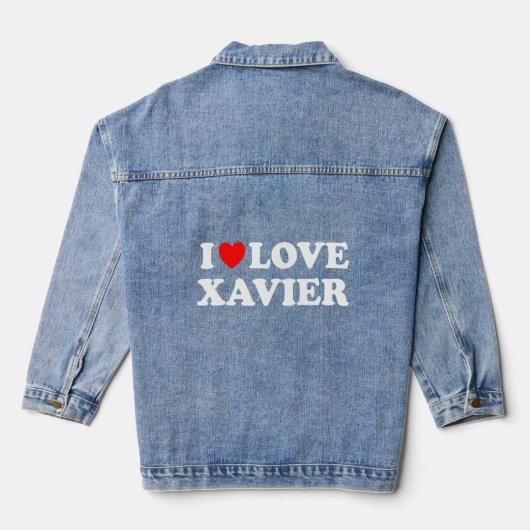 I Liebe Xavier I Herz Xavier Jeansjacke (Rückseite)