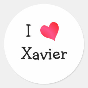 I Liebe Xavier Runder Aufkleber