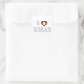I Liebe Xmas Quadratischer Aufkleber (Tasche)