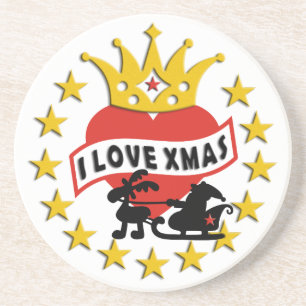 I LIEBE Xmas Untersetzer