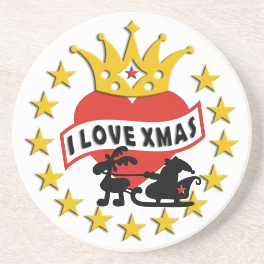I LIEBE Xmas Untersetzer (Vorne)
