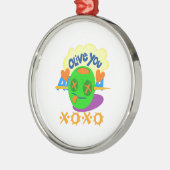 I Liebe XOXO Afrika schönes phantastisches Zitat Z Silbernes Ornament (Links)