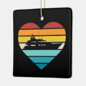I Liebe Yacht Captain Ship Retro Sunset Keramikornament (Links)